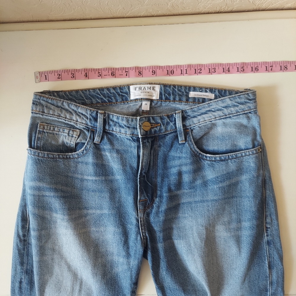 Frame Denim Size 28 Le Grand Garcon Boyfriend Jeans 100% Cotton - Picture 7 of 9